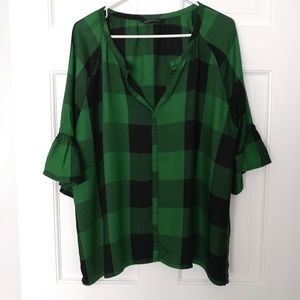 Zara Woman Buffalo Check Oversize Top M: Like New!